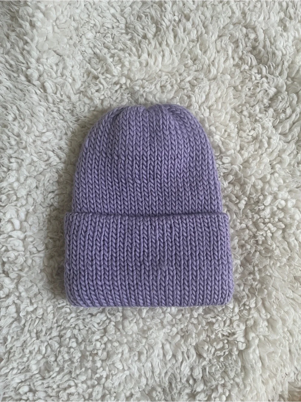 Women’s Merino Wool Lavender Knit Beanie Hat